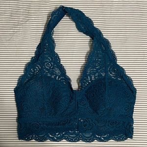 Blue halter top bralette